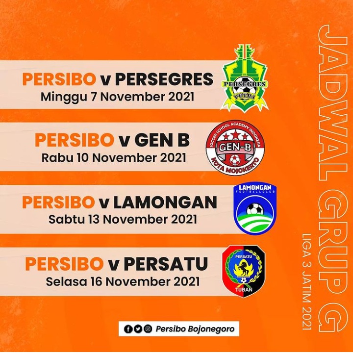 Inilah Jadwal Pertandingan Persibo Liga 3 Jatim Group G