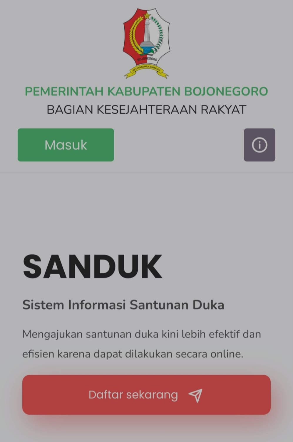 Program Santunan Duka Kini Bisa Dilayani Lewat Aplikasi Sanduk