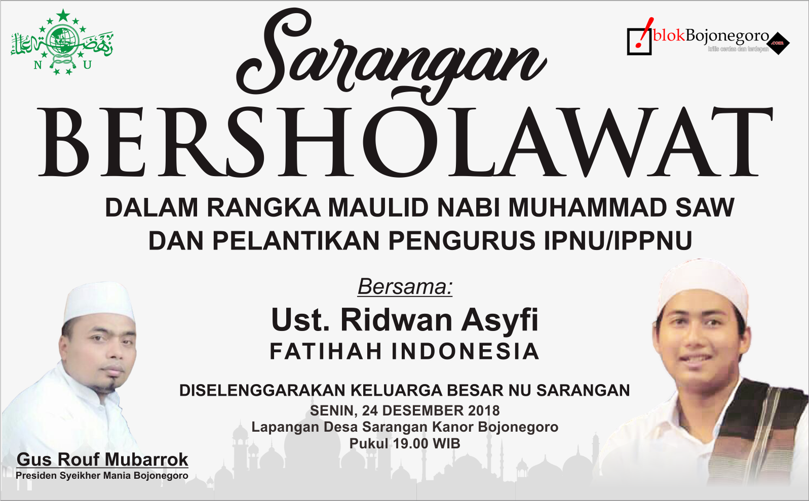 bB dan Ranting NU, Gelar Sarangan Bersholawat