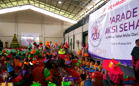 Parade Aksi Sehat Ratusan Anak di Gayam