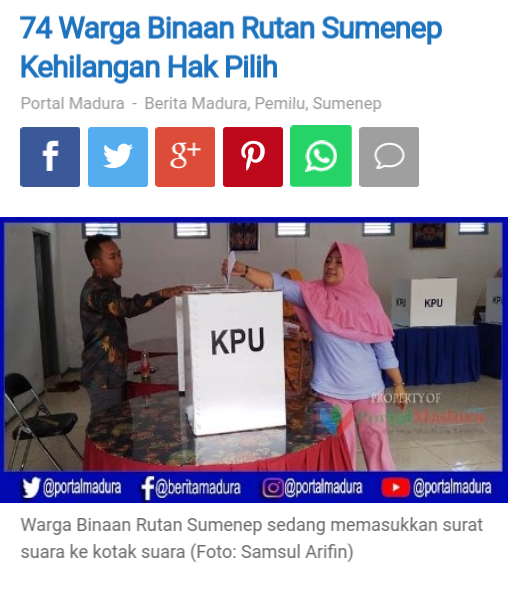 [BENAR] warga Binaan Rumah Tahanan Sumenep Kehilangan Hak Pilih