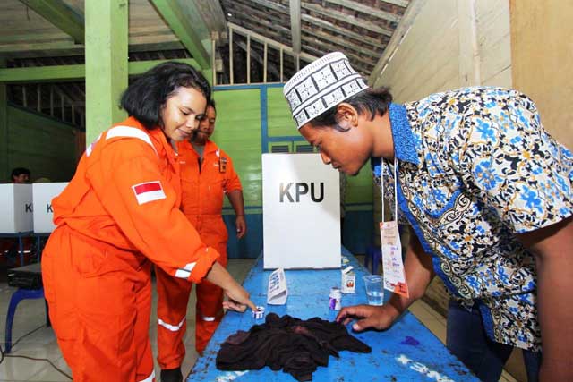 Pegawai Migas Blok Cepu Ikut Nyoblos
