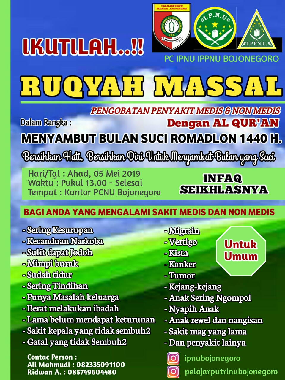 Bersihkan Hati Sebelum Ramadan, Bersama PC IPNU-IPPNU Bojonegoro