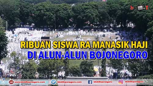 RA Se-Bojonegoro Ikuti Pelatihan Manasik Haji di Alun-Alun Bojonegoro