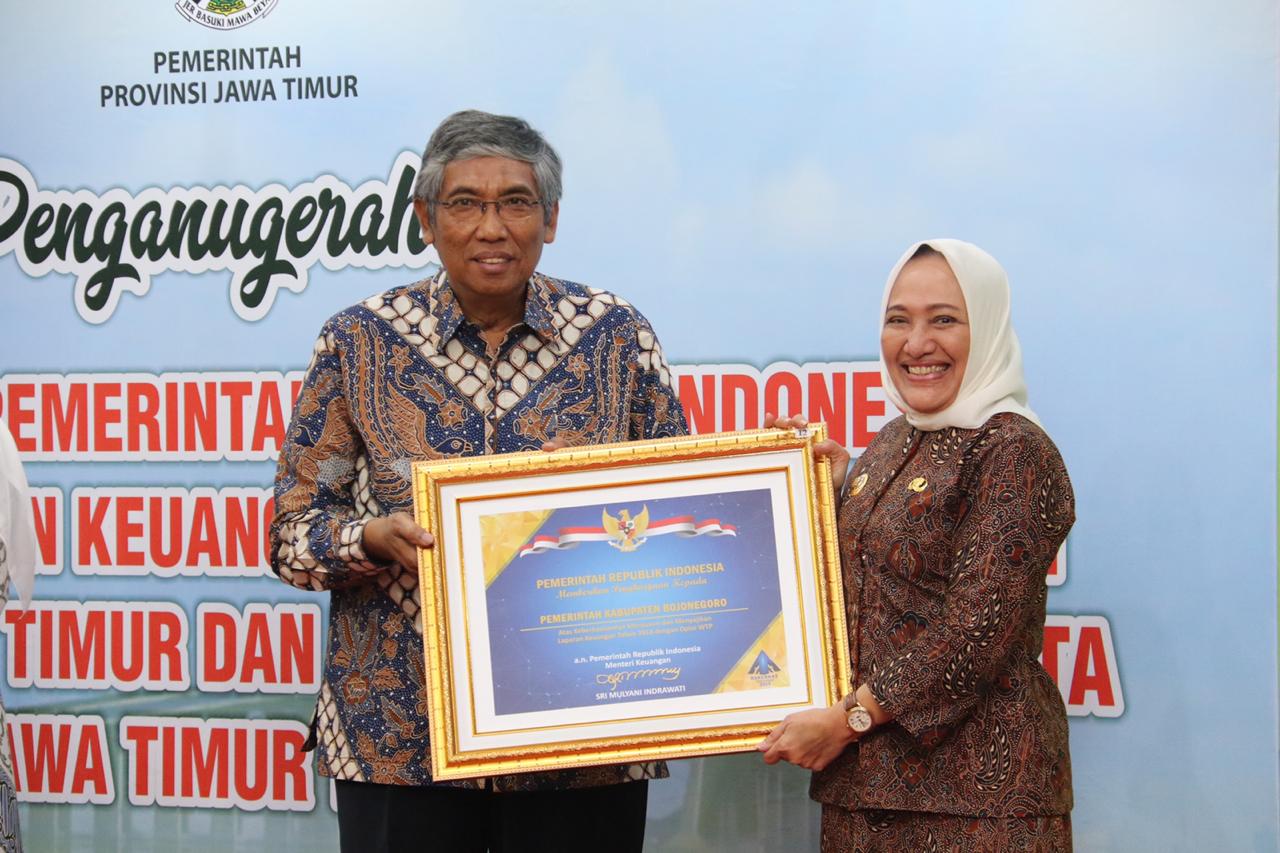 Bojonegoro Terima Penghargaan Predikat WTP atas LKPD