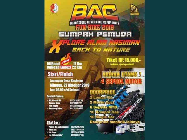 Eksplore Alam Desa Kasiman, Ikuti Fun Bike Bersama BAC