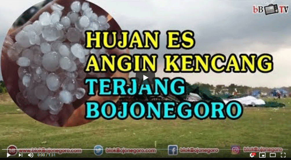 Hujan Es Disertai Angin Kencang Terjang Kota Bojonegoro