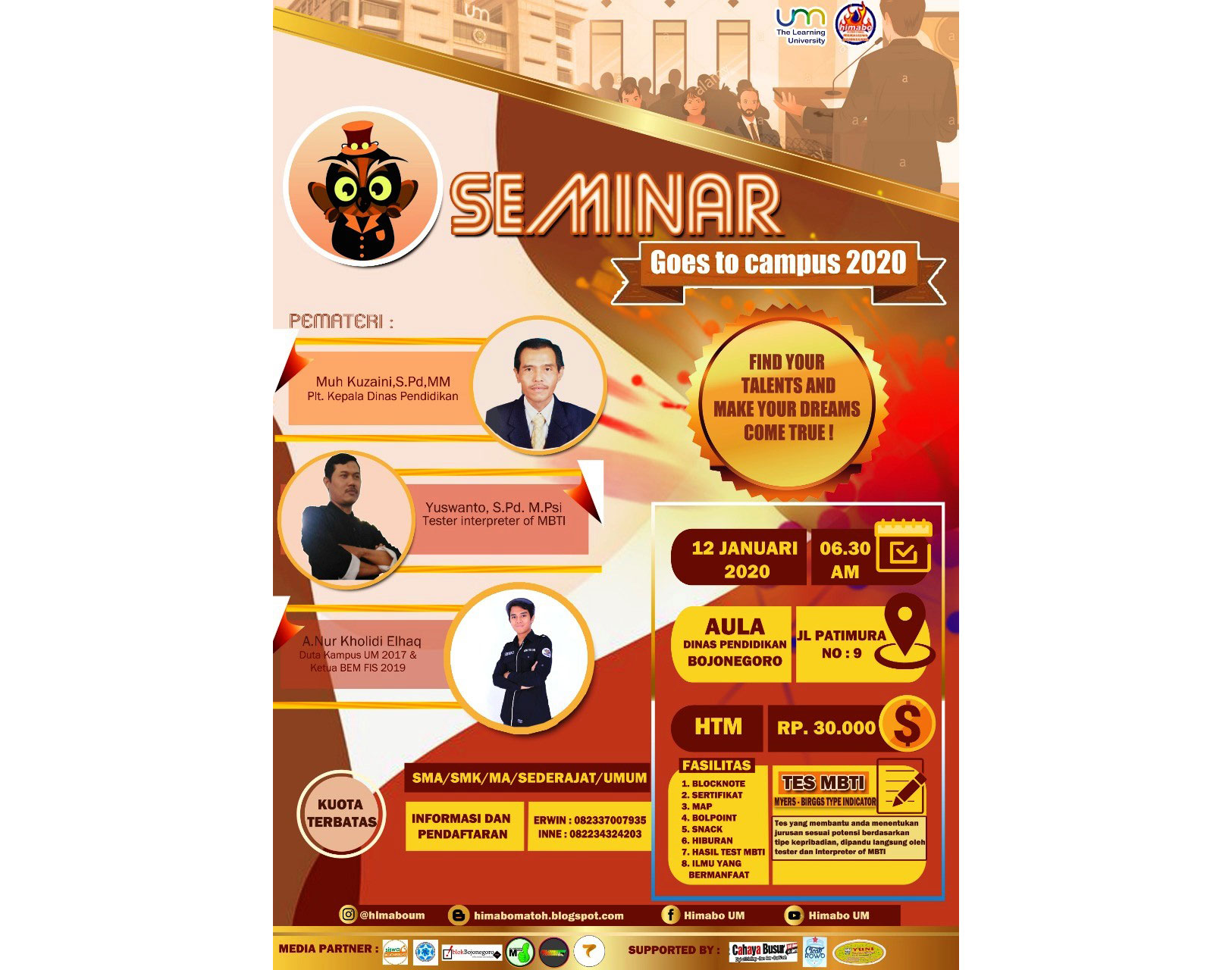 Seminar Goes To Campus 2020 Himabo UM, Ini Tanggalnya...