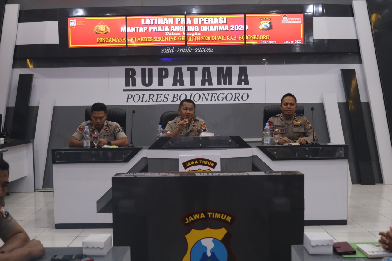 Polres Gelar Lat Pra Ops Mantap Praja Angling Dharma 2020