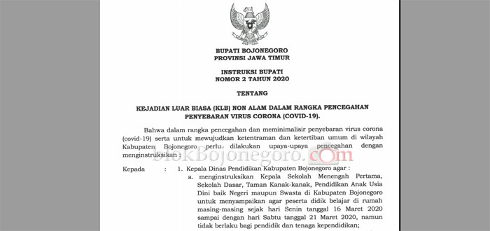 KLB Non Alam, Bupati Instruksikan Upaya Pencegahan Virus Corona