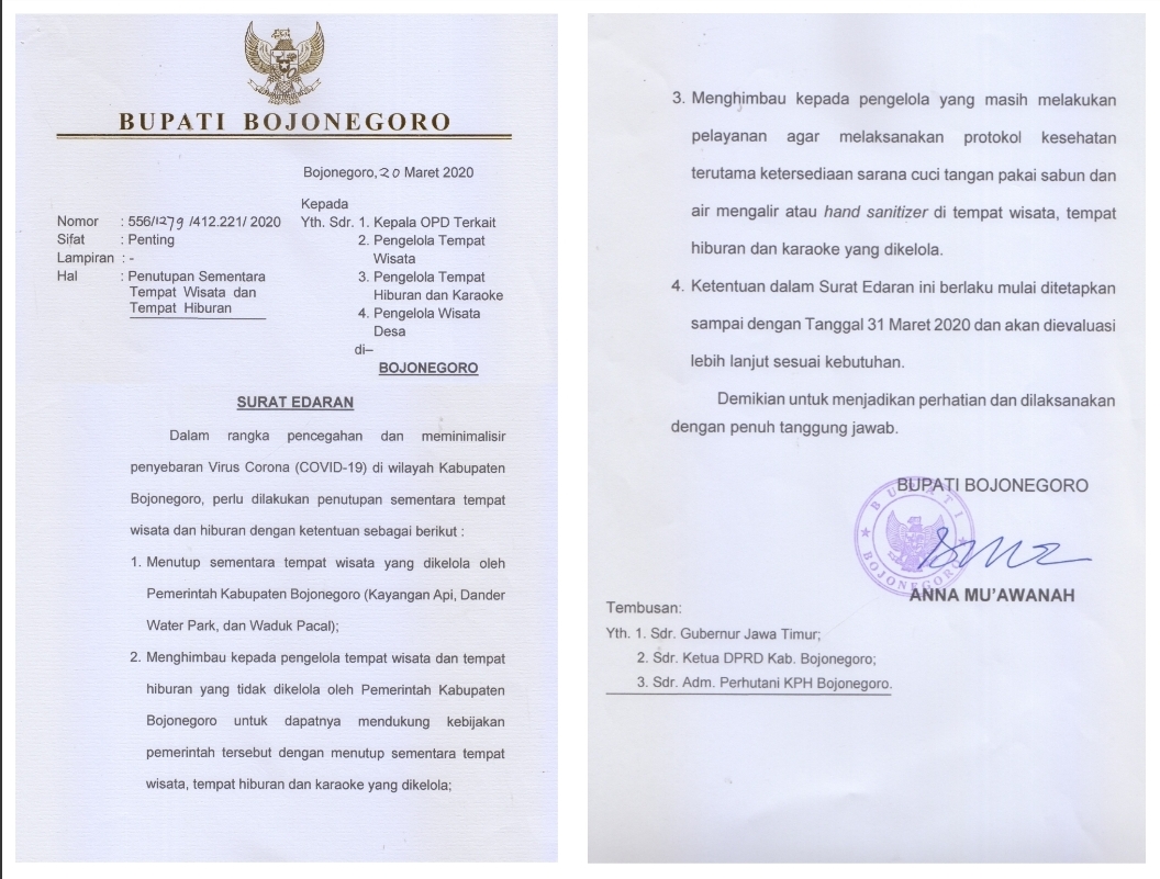 Wisata dan Tempat Hiburan Tutup