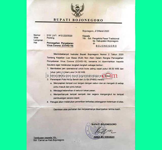 Tekan Penyebaran Corona, Jam Buka Pasar Tradisional Dibatasi