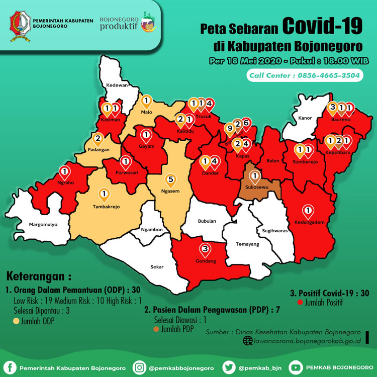15 Kecamatan Zona Merah di Bojonegoro