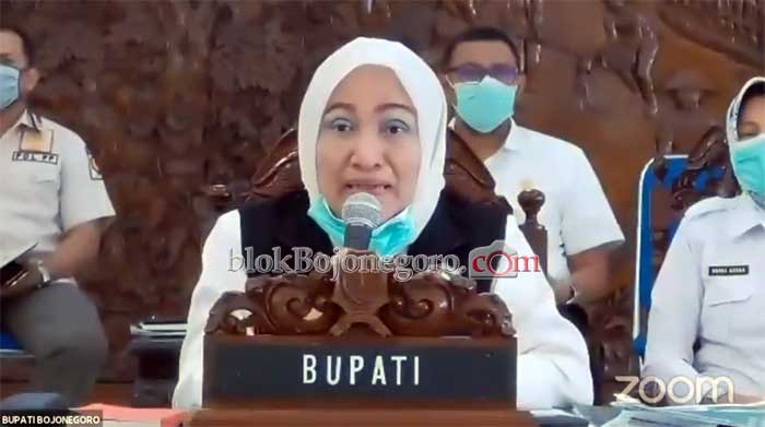 Di Webinar, Bupati Sampaikan Penanganan Covid-19 di Bojonegoro