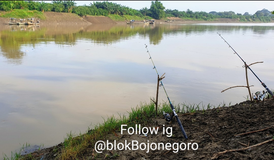 Lebaran, Mancing Pakai Kucur di Bengawan