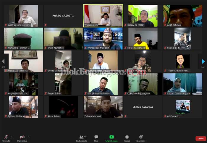 Via Vidcon, Wagub Emil Halal Bi Halal dengan AMSI Jatim