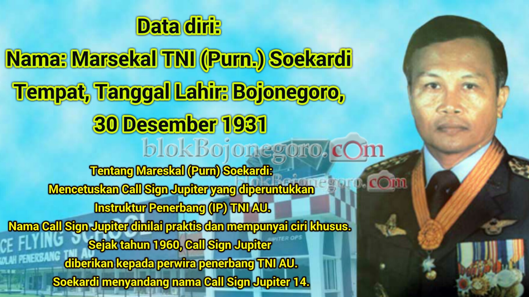 Marsekal (Purn) Soekardi Penerbang yang Mencetuskan Call Sign Jupiter TNI AU