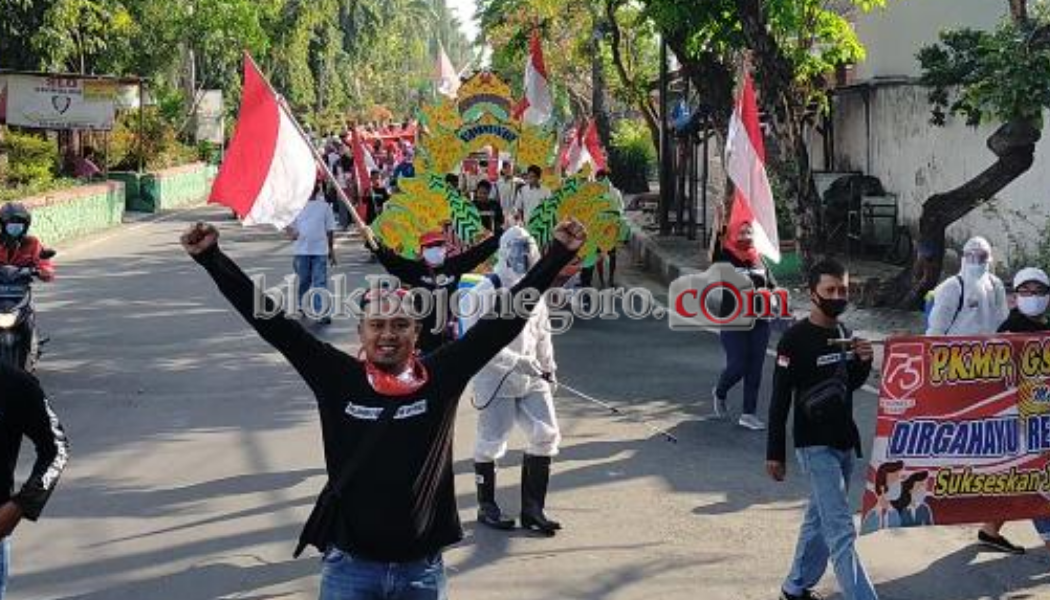 Pemuda Ledokwetan Arak Bendera, Dukung Jatim Bermasker