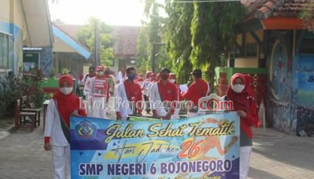 SMPN 6 Gelar Jalan Santai dan Kampanye Pencegahan Covid-19