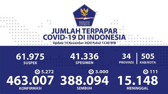 Kesembuhan Kumulatif Nasional Meningkat Menjadi 388.094 Pasien