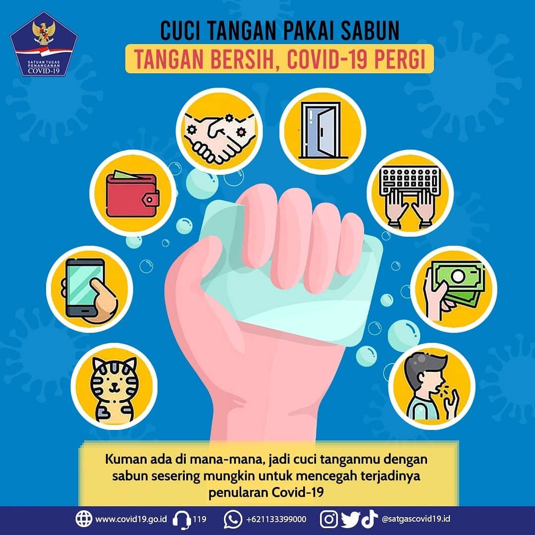 Cuci Tangan Pakai Sabun, Tangan Bersih, Covid-19 Pergi