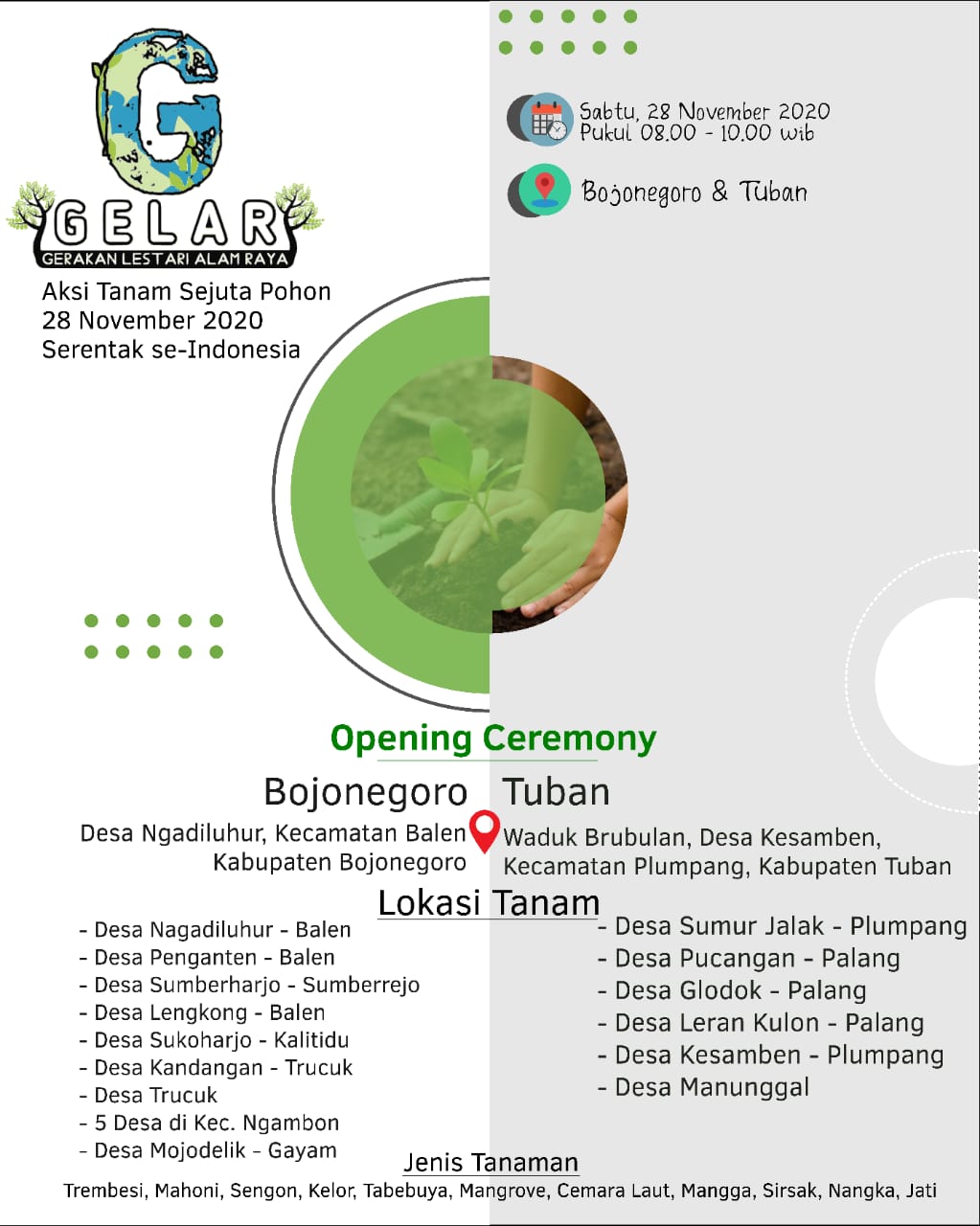 Besok 43 Organisasi di Bojonegoro-Tuban Tanam Pohon Serentak