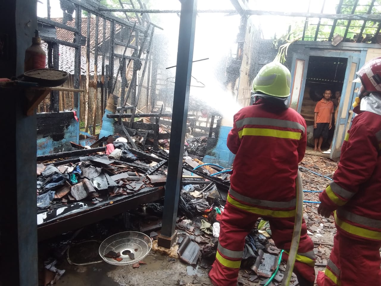 Rumah di Sekaran, Kasiman Terbakar, Diduga Korsleting Listrik