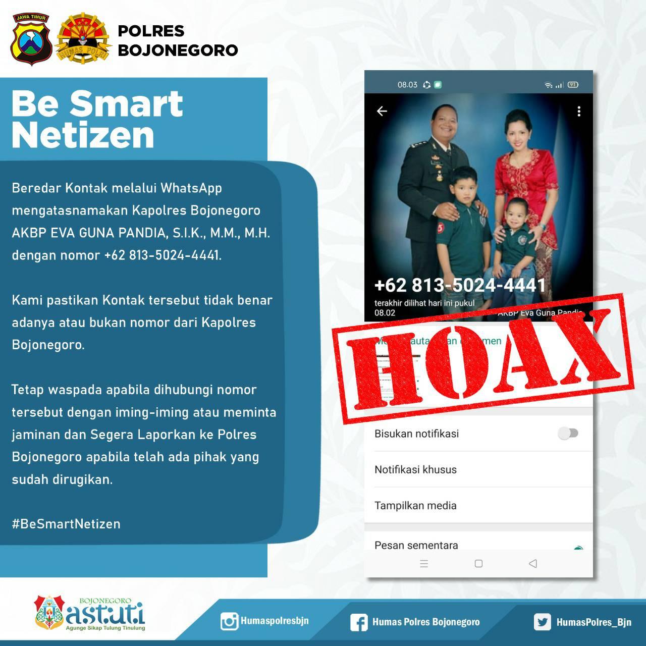 Awas Penipuan Mengatasnamakan Kapolres Bojonegoro
