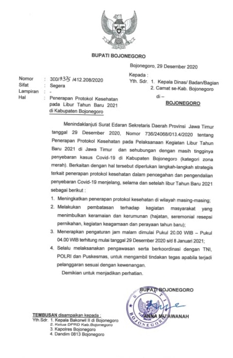 Cegah Penyebaran Covid-19, Pemkab Lakukan Langkah Strategis Saat Libur Tahun Baru 2021