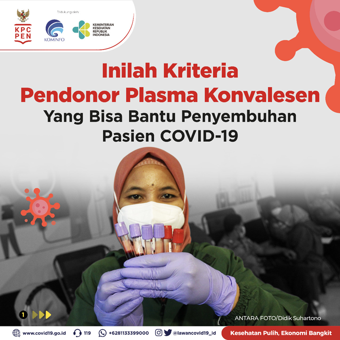 Ini Kriteria Pendonor Plasma Konvalesen