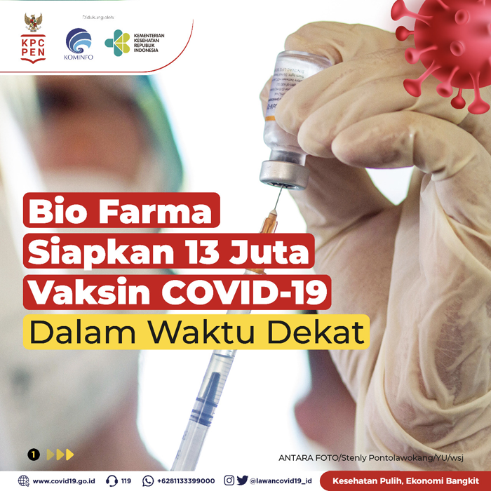 Bio Farma Siapkan 13 Juta Vaksin Covid-19 dalam Waktu Dekat