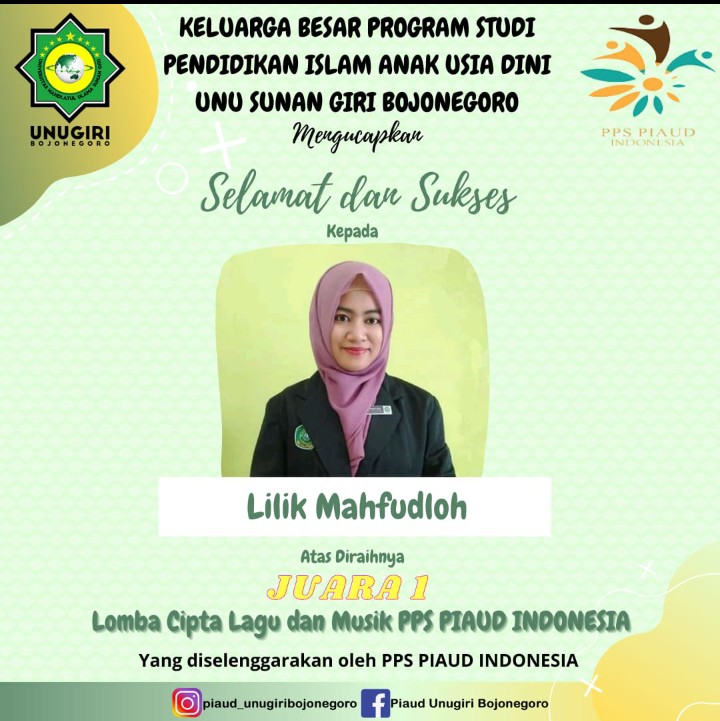 Mahasiswa PIAUD UNUGIRI Sabet Dua Juara Tingkat Nasional