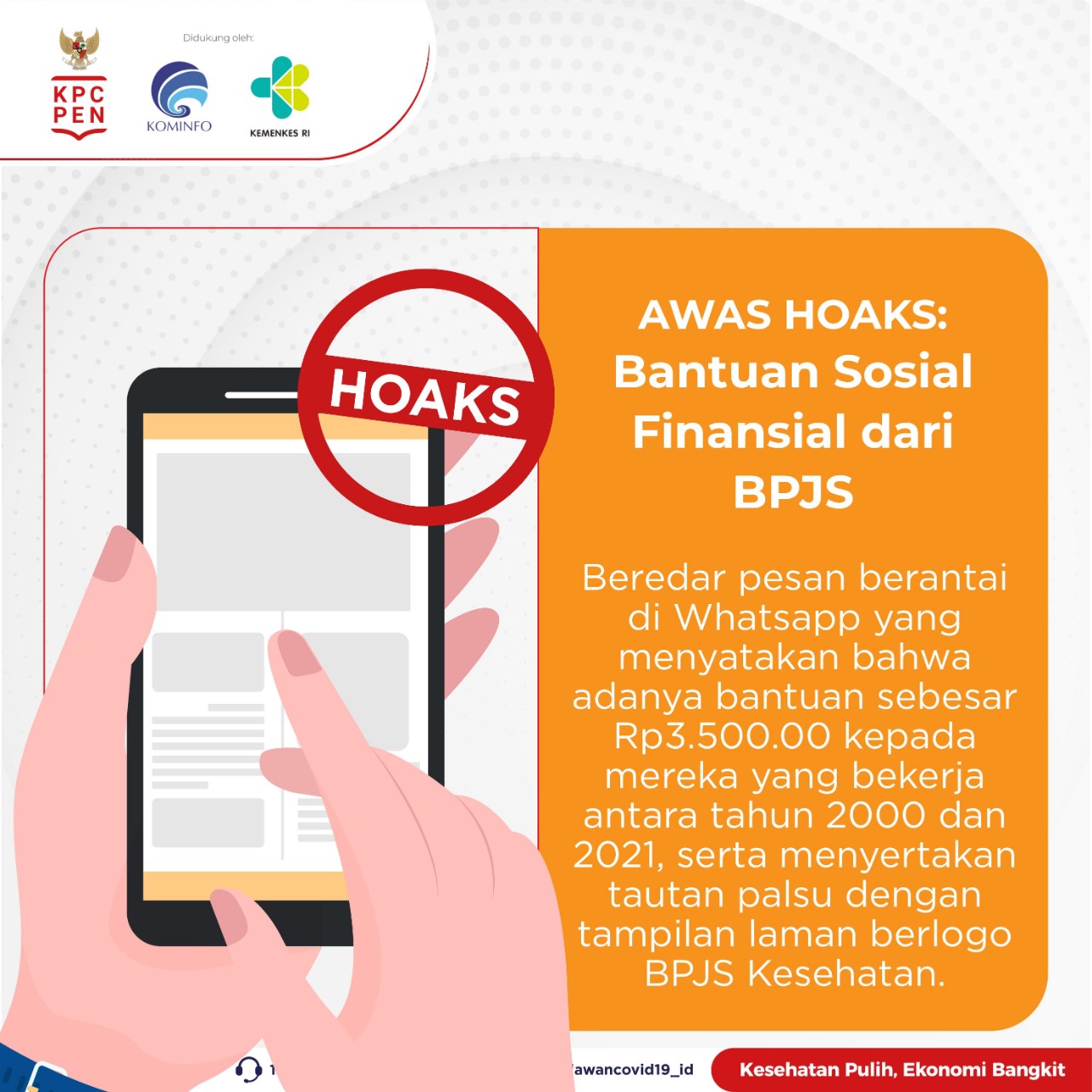 Awas Hoax: Bantuan Sosial Finansial dari BPJS Rp3.500.00