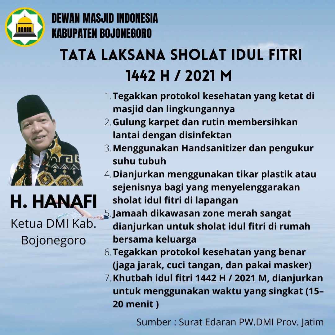 DMI Kabupaten Bojonegoro Imbau Pelaksanaan Salat Idul Fitri Patuhi Prokes