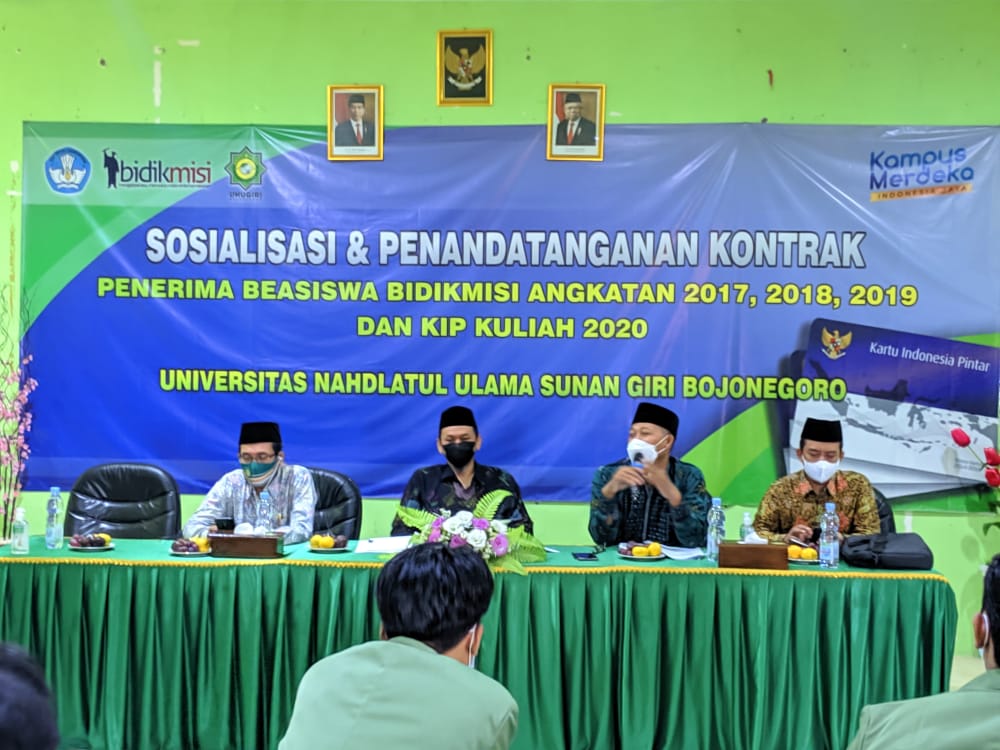Mahasiswa Bidikmisi Unu Sunan Giri Tandatangani Kontrak Perjanjian