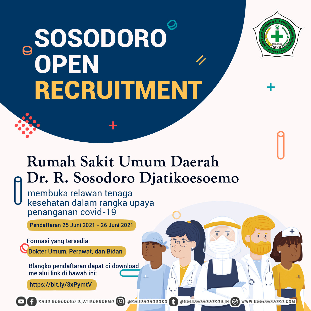 RSUD Bojonegoro Buka Lowongan Nakes Relawan Covid
