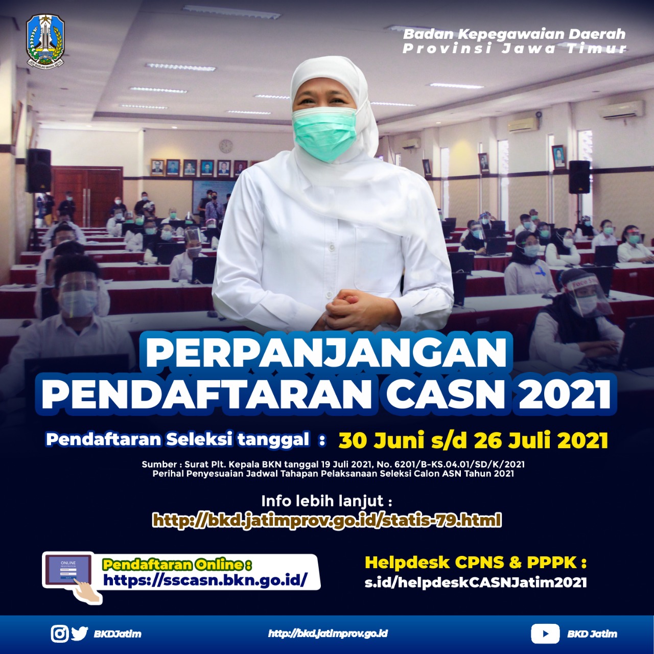 Gubernur Khofifah Minta Nakes Manfaatkan Peluang Mendaftar CASN