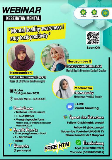 Ayo Ikuti Konseling Kesehatan Mental Bersama HIMA BK Unu Sunan Giri Bojonegoro