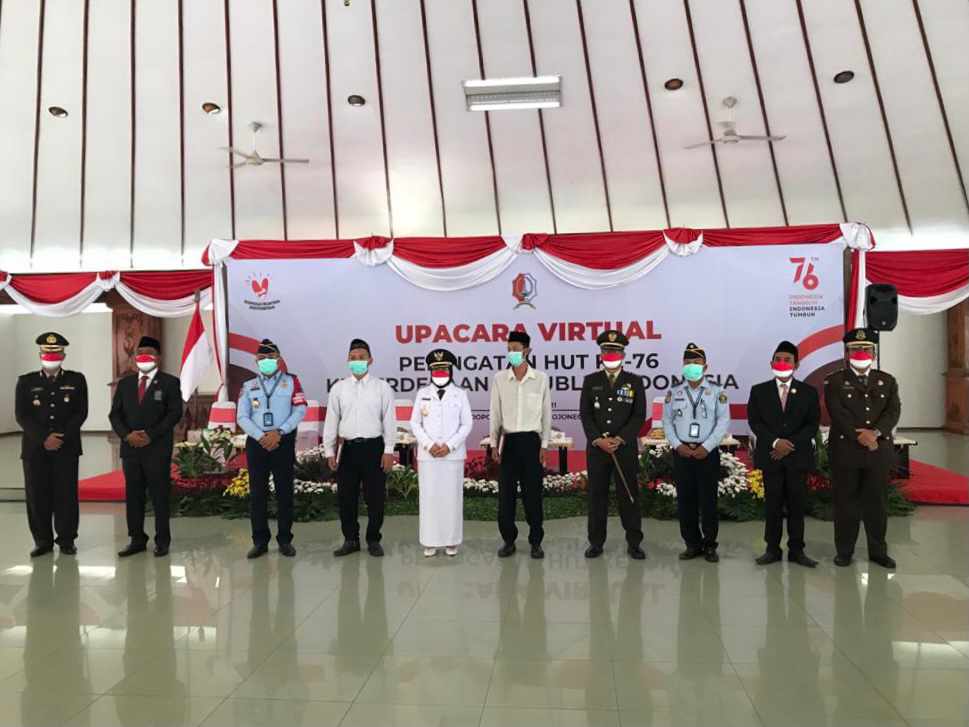 HUT Ke-76 RI, Upacara Digelar Virtual di Pendopo Pemkab Bojonegoro