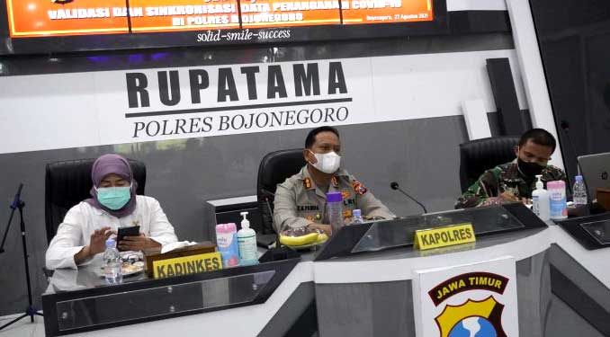 Lewat ViCon, Forkopimda Bojonegoro Ikuti Rakor Evaluasi Penanggulangan Covid-19