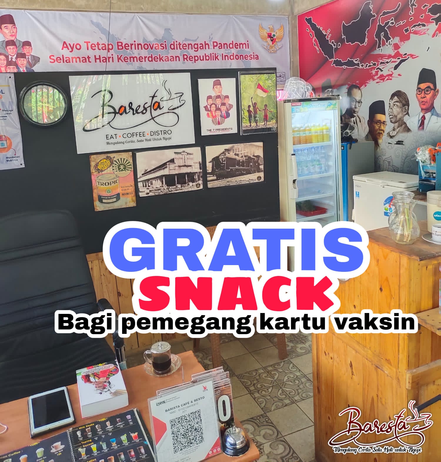 Dukung Vaksinasi, Kafe Ini Siapkan Snack Gratis bagi Pemegang Kartu Vaksin