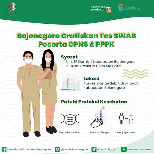 Peserta Tes SKD Bojonegoro Bisa Lakukan Swab Antigen di Labkesda Gratis