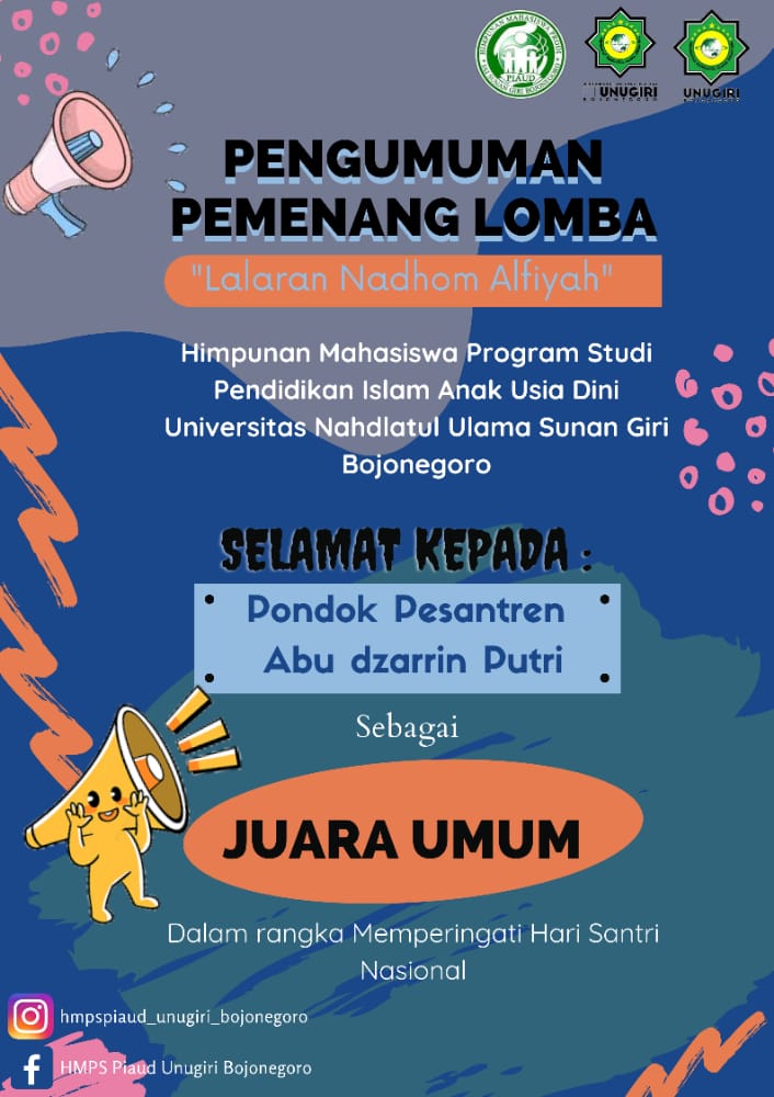 Ponpes Putri Abu Dzarrin Juara Umum Lomba Kreasi Lalaran Alfiyah
