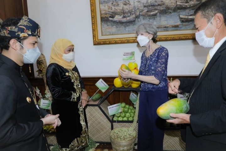 Bersama Konsulat Jenderal Amerika dan Jepang, Gubernur Khofifah Promosikan Buah Lokal Bojonegoro