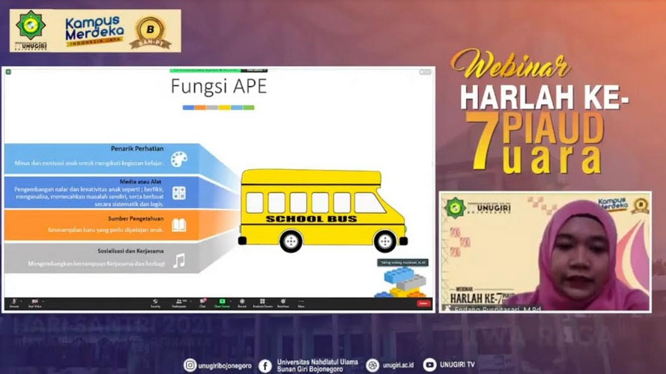 Peringati HARLAH ke-7 PIAUD UNUGIRI Gelar Webinar APE Zaman Now
