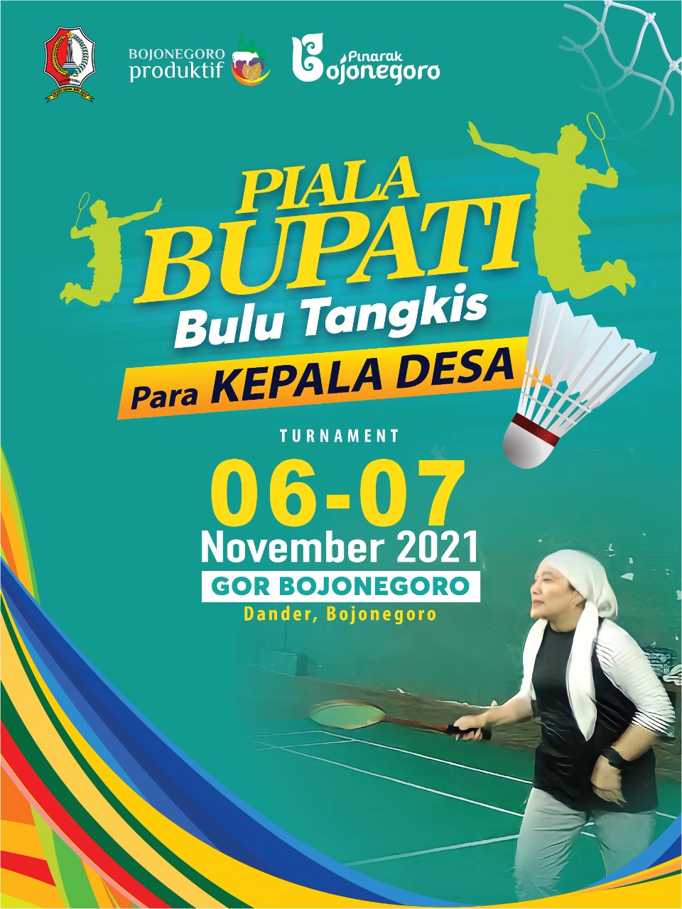 Para Kades di Bojonegoro Rebut Piala Bupati Cabor Bulu Tangkis