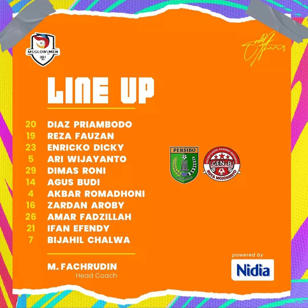 Berikut Line Up Persibo VS Gen B Mojokerto