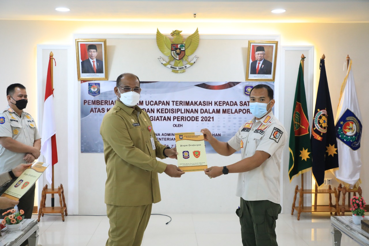 Satpol PP Bojonegoro Raih Penghargaan dari Kemendagri