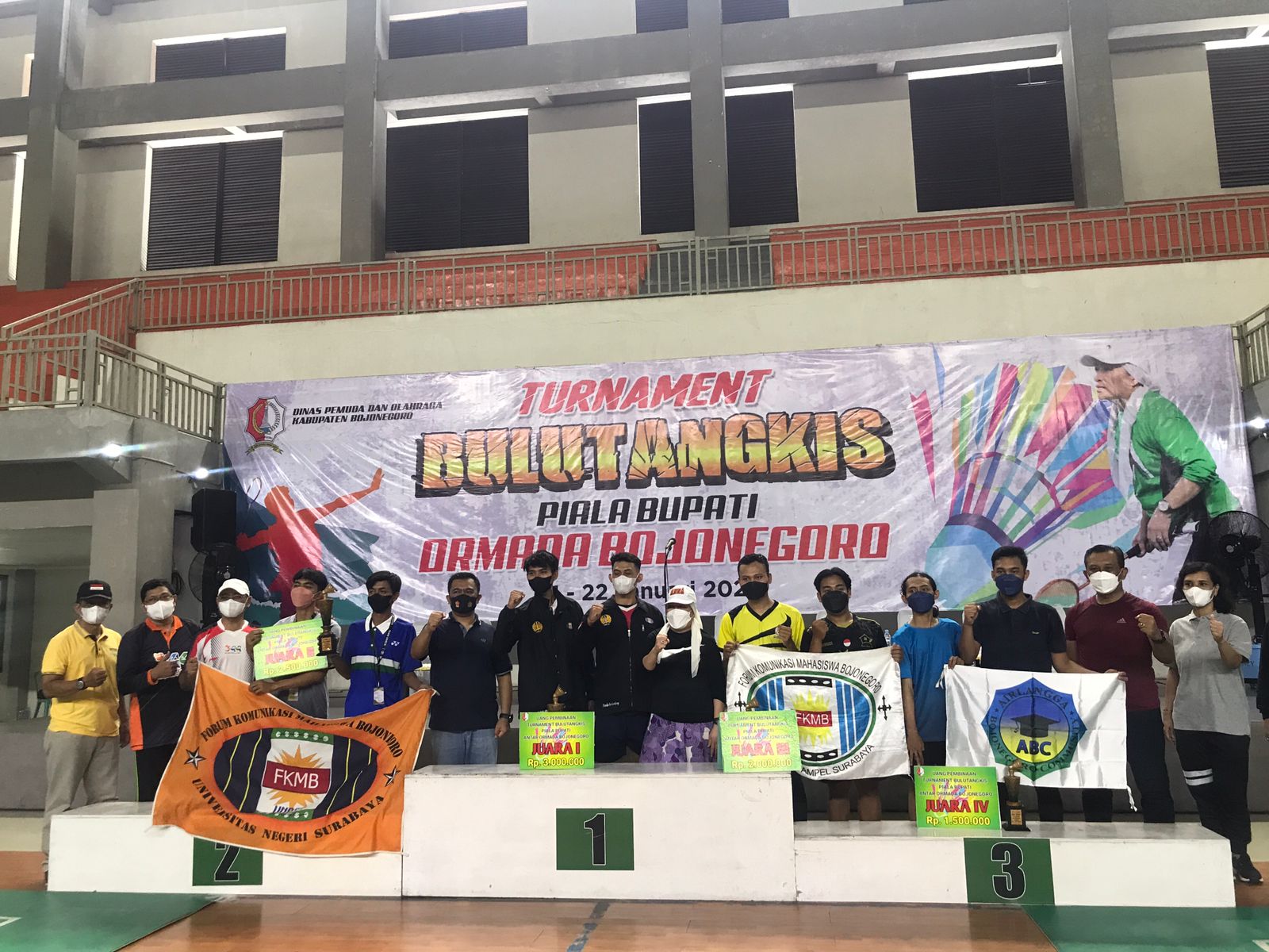 Inilah Juara Turnamen Bulu Tangkis Piala Bupati Ormada Bojonegoro