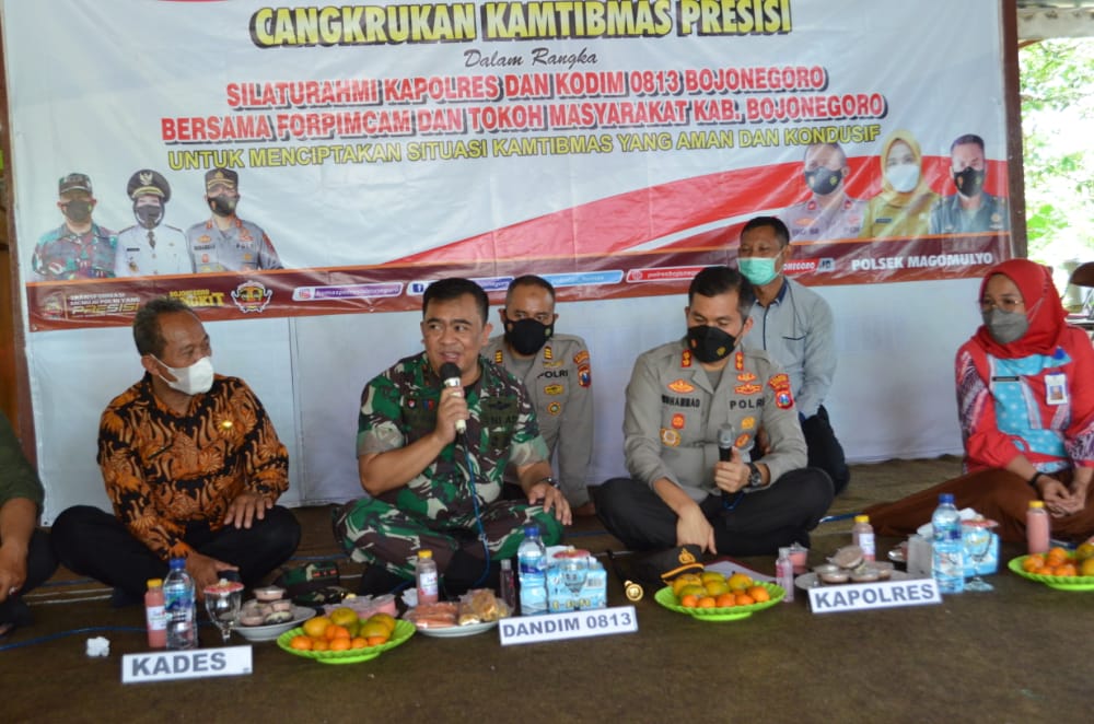 Ciptakan Kamtibmas Kondusif, Dandim 0813 dan Kapolres Gelar Cangkrukan